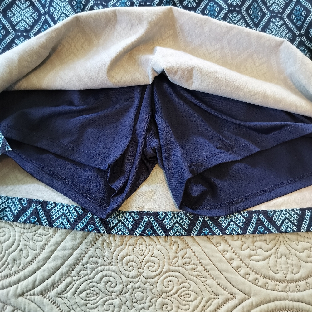 2/$30 Rafaella Comfort Blue Print Tennis Skort‎ Women Sz L Tennis Golf Prep - Picture 5 of 12